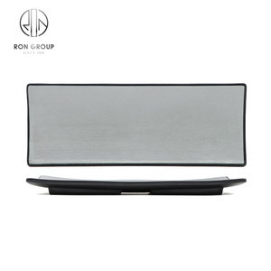 <span class=keywords><strong>Vaisselle</strong></span> en gros assiettes de chargeur rectangulaires assiette de service à pizza noire assiette de mélanine noire snack sushi - Product Image 3