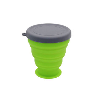 Vente en gros de gobelets pliables en silicone de qualité alimentaire de 200 ml avec couvercle - Product Image 2