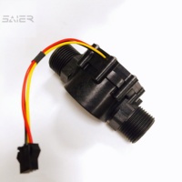 Capteur de débit d'eau à filetage mâle G1 "2-100L/min Débitmètre en PP Capteur de débit d'eau magnétique