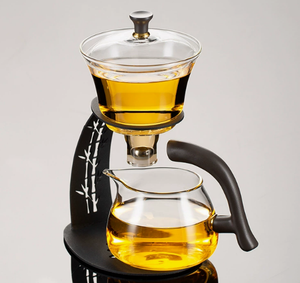 40Years Factory High Borosilicate Glass Teapot Magnetic Type <b>Tea</b> Kettle 350/400ml Capacity Food Grade Asian Zen Design - Product Image 3