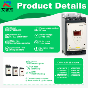 ซอฟต์สตาร์ทเตอร์ ATS22D62Q ของแท้ใหม่ สำหรับมอเตอร์แบบอะซิงโครนัส 3 เฟส 230-440V 15-30kW Altistart 22 ซอฟต์สตาร์ทเตอร์สำหรับปั๊มและพัดลม - Product Image 2