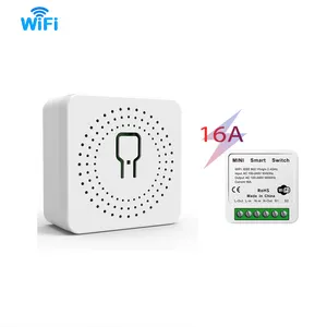 16a mini wi-fi anahtar modülü tuya wifi akıllı anahtar anahtar modülü ev ışık kontrolörü güvenli 2.4 destek Alexa Google