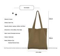 Sac fourre-tout en toile sur mesure avec longue anse, logo imprimé personnalisé, idéal pour le shopping (vente en gros)