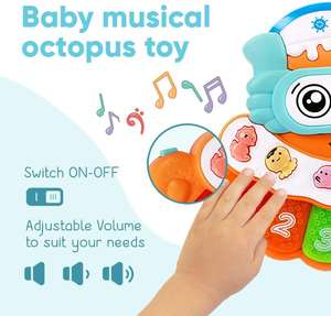 Jinming Jouet musical pour bébés Pieuvre <span class=keywords><strong>Piano</strong></span> joue de la musique et des sons s'allument <span class=keywords><strong>Clavier</strong></span> <span class=keywords><strong>Jeu</strong></span> d'apprentissage électronique - Product Image 4