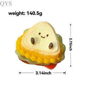 QYS Custom Simulation Food Sandwich Tpr Stress Relief Suqeeze Fidget Toys Decompression Toy 2025 <b>Squishy</b> Toys for Kids - Product Image 6