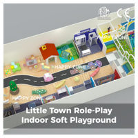 Équipement de terrain de jeu intérieur modulaire pour enfants, simulation de mini-ville, aire de jeux souple pour enfants, piscine à balles, maison de jeu de rôle pour centre commercial
