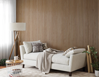 Akupanel MDF panneaux acoustiques placage insonorisant ignifuge léger panneaux muraux durables pour chambre à coucher salon conception de modèle 3D