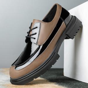 Chaussures de mariage en cuir de luxe pour hommes, style britannique, à bout carré, respirantes, antidérapantes, légères et résistantes à l'usure, pour affaires - Product Image 3