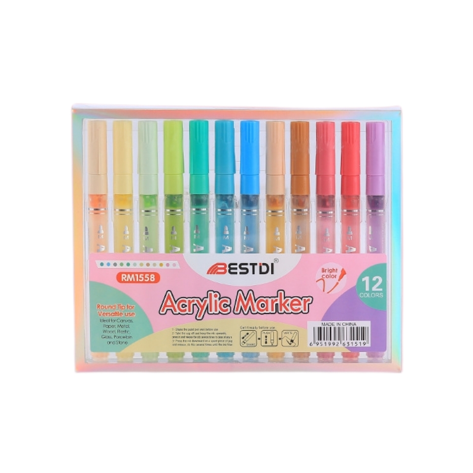 Набор фломастеров Morandi для акриловой краски, 21/24 цвета, на водной основе, граффити, ручка для рок, холста, фарфора, кружки, Деревянные Художественные принадлежности для ткани