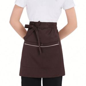 Tablier d'enfant en toile de coton avec bretelles, imperméable, imprimé PVC, pour uniforme de restaurant, cuisinier, café, barista, barman - Product Image 1