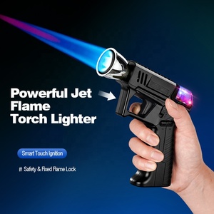 Briquet torche coupe-vent en forme de pistolet à <span class=keywords><strong>flamme</strong></span> jet, rechargeable par USB-C, au gaz butane, pour barbecue, camping <span class=keywords><strong>et</strong></span> cuisinière de cuisine - Vente en gros - Product Image 3