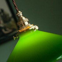 Lampadario Vintage in Vetro Verde, Lampada a Sospensione Giapponese Mid-Century Modern con LED, Diametro 25cm per Camera da Letto, Sala da Pranzo e Hotel