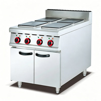 Équipement de cuisine pour hôtel et restaurant, cuisinière électrique professionnelle en acier inoxydable à 4 plaques chauffantes, base de meuble, 380V 16000W, garantie 1 an