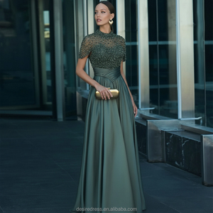 فساتين خضراء للنساء MD50084، فساتين رسمية أنيقة للسيدات، فساتين كاجوال بقصة A، مقاسات كبيرة، فساتين حفلات للأمهات والعرائس - Product Image 2
