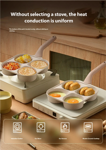 Poêle carrée moderne à 4 trous pour crêpes et omelettes, antiadhésive, en métal, tendance 2026, pour petit-déjeuner et cuisine - Product Image 6