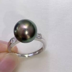 10690 Accessoires de perles DIY, support en argent S925 pour anneaux avec perles de 11-13 mm, bijoux en argent tendance, technologie d'incrustation à griffes - Product Image 3