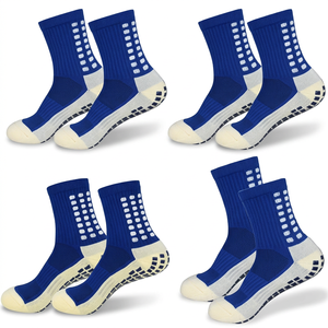 Men's Crew <b>Socks</b> Anti-Slip <b>Silicone</b> Geometric Pattern Spandex/Nylon Breathable Quick Dry Knitted Football Soccer Workout Autumn - Product Image 3