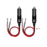 Adaptateur allume-cigare mâle 12V LanLin durable avec câble de remplacement et lumière LED, câble d'extension en plastique 16AWG