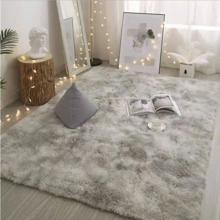 Alfombras suaves para interiores, grandes y modernas, alfombras mullidas con estampado peludo