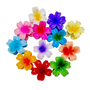 Fermaglio per capelli a due toni a forma di fiore a cinque petali da 7,5 cm, accessori colorati per capelli per donne e ragazze - Product Image 1