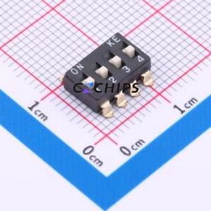 2.54-4P TPGT DIP Switch SMD Switch Flat Toggle, Raised Type Single Pole Single Throw 4 Gull Wing Type - Product Image 1