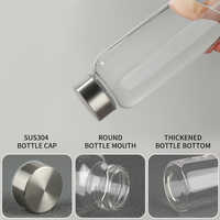 Vente en gros de bouteilles en verre borosilicate de style européen de la marque JM, boîte de 300 à 1000 ml, jus, café, voyage, réutilisables, étanches, sans BPA