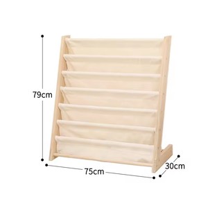 Estantería de Madera Clásica y Colorida para Niños, con Soporte de Tela para Exhibir Libros, Revistas y Juguetes para Perros y Gatos - Product Image 4