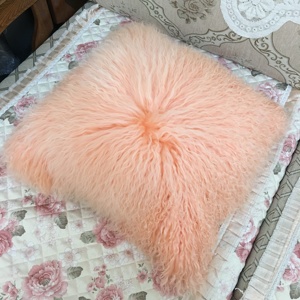 Funda de Almohada de Piel de Oveja Mongola Auténtica de Fábrica de Hebei, Cojín de Piel de Zorro de Moda - Product Image 3