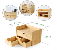 Organisateur de bureau rectangulaire en bambou laqué, mini tiroir de bureau, boîte de rangement de table, organisation moderne, luxe, écologique
