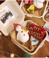 Boîte cadeau de bougies d'aromathérapie faites à la main style Ins avec motif sapin de Noël, non toxiques et à combustion lente