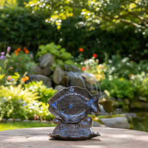 Fontana a Forma di Pesce 24x18 Cm, Elemento Decorativo in Ceramica per Giardino Esterno - Product Image 3