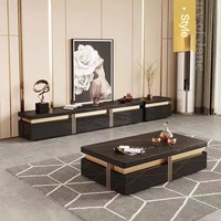 Nouvelle collection de meubles de salon : Table basse, meuble TV, table d'appoint et table centrale carrée, blanc et noir, prix usine, pour la maison et l'hôtel