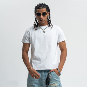 T-shirt surdimensionné à manches courtes en coton popeline de luxe, 300 g/m², imprimé à l'écran, personnalisé, pour homme - Product Image 1