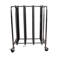 Chariot ESD pour circuits imprimés en acier inoxydable, réglable, antistatique, chariot de stockage de cartes de circuits imprimés avec roulettes de 4 pouces