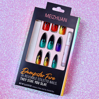 Presse pliante de luxe sur boîte à cils à ongles nude 24 pièces fenêtre transparente embouts vides cercueil conçu presse sur les ongles boîte d'emballage