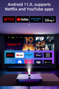 Projecteur portable intelligent Yinzam K2 avec écran LCD, 250 lumens, prise en charge 1080P 4K, Android 11 8 Go, haut-parleur intégré pour la maison, le bureau et le camping - Product Image 3