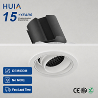Spot LED encastrable CE ETL 7W 15W 220V, CRI 90, orientable, en aluminium, 4000K, pour hôtels et logements