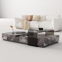 Table basse en ardoise de style italien moderne JINS avec design combiné, fabriquée à la main pour le salon