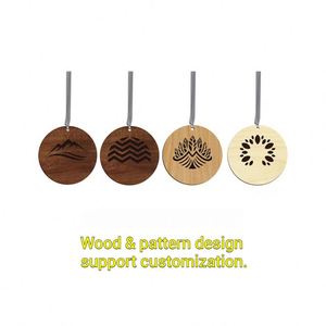 Nouvelle pièce suspendue en bois haut de gamme, esthétique raffinée, ajourée, circulaire, pour aromathérapie chambre et voiture - Product Image 4