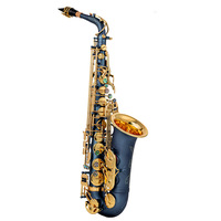 Brass Alto Saxophone Eb 20-Key Nickel-plated Frosted Blue Gold Bright Mouth High-grade Instrument Master Factory