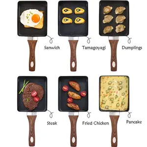 Bít tết Nhật Bản nấu ăn nhà bếp phẳng vuông không dính nồi chiên Chảo Omelette Pan không dính tamagoyaki trứng chiên Pan