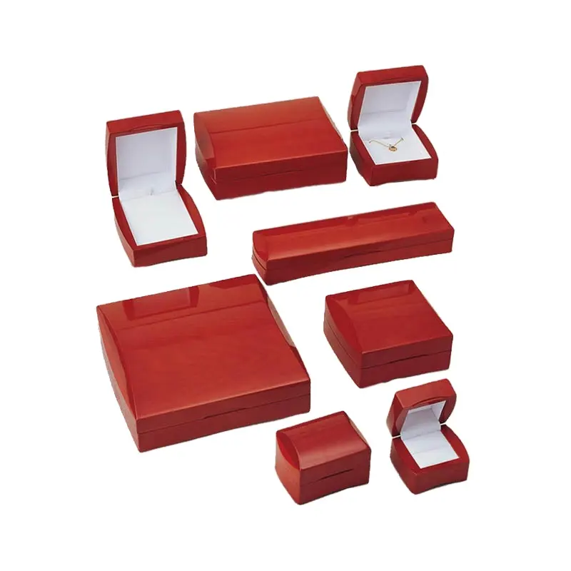 wooden Glossy Painted brown jewelry box making supplies different shaped gift boxes