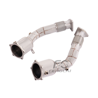 Downpipe Knalpot OEM High Flow 200CELL untuk Porsche Cayenne 957 Turbo 4.8T V8 2006-2010, Upgrade Performa Dumppipe