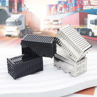 Porte-clés en alliage de zinc 3D en forme de conteneur d'expédition, porte-clés créatif en forme de camion de fret, cadeau promotionnel pour les entreprises de transport et de logistique