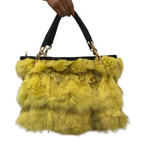 <span class=keywords><strong>Borsa</strong></span> europea in pelliccia di volpe del Canada <span class=keywords><strong>borsa</strong></span> in vera pelliccia di volpe di lusso con busta in pelliccia di volpe argentata a catena lunga - Product Image 2