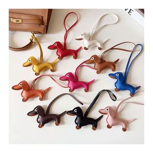 DIY Bag Charms Creative PU Leather Fashion Dog Shape Pendants Phone Charm Car Keychain Leather Keychain <b>Keyrings</b> - Product Image 6