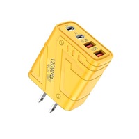Chargeur GaN de haute qualité 120W à charge rapide, double port PD + double port Type-C avec prises EU/US/UK et chargeur Type C 120W pour téléphone