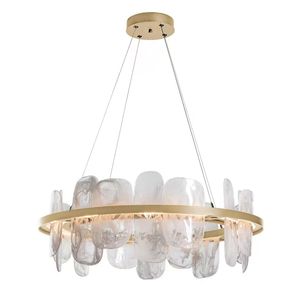 New Trend Round Decorative Luxury Modern Gold Iron Glass <b>Living</b> <b>Room</b> Modern Nordic Pendant <b>Light</b> - Product Image 6