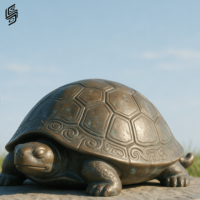 Grandes sculptures d'animaux marins et statues de tortues en bronze sculptées à la main pour la décoration côtière extérieure