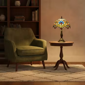 <span class=keywords><strong>Lampe</strong></span> de table en verre teinté de style <span class=keywords><strong>Tiffany</strong></span>, lumière d'ambiance colorée <span class=keywords><strong>Art</strong></span> Déco pour chambre à coucher, salon, hôtel, éclairage décoratif - Product Image 5